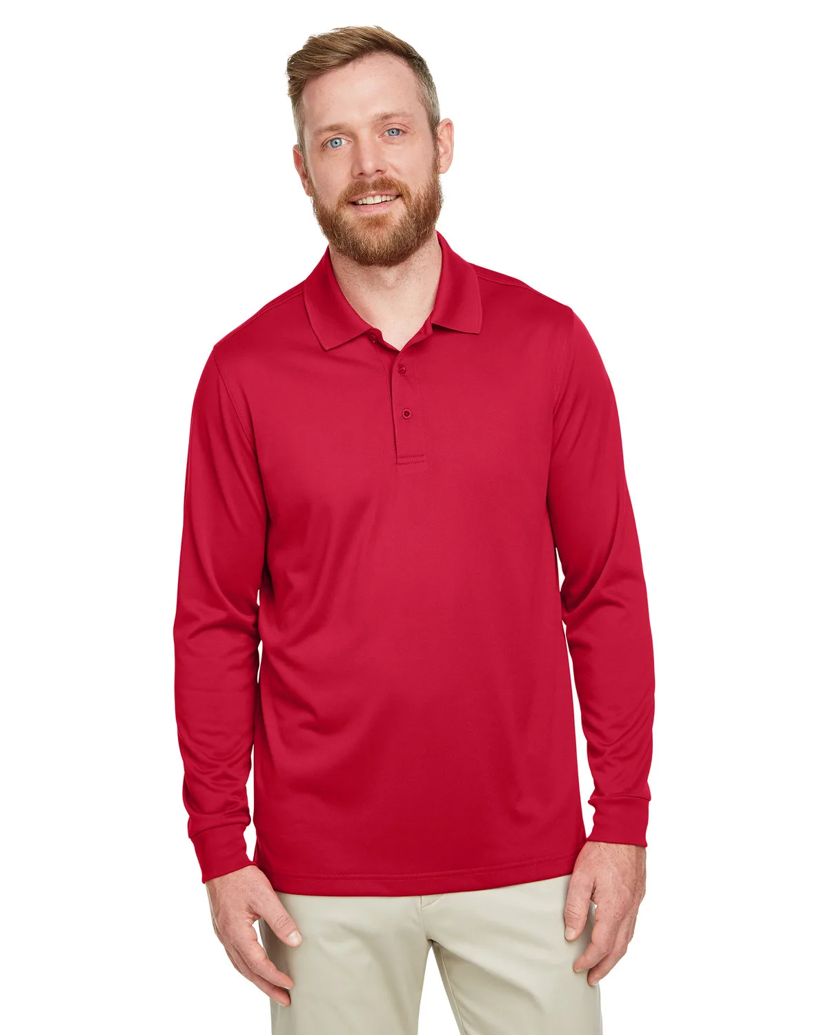 Harriton Men's Tall Advantage Long Sleeve Snag Protection Plus IL Polo view 4