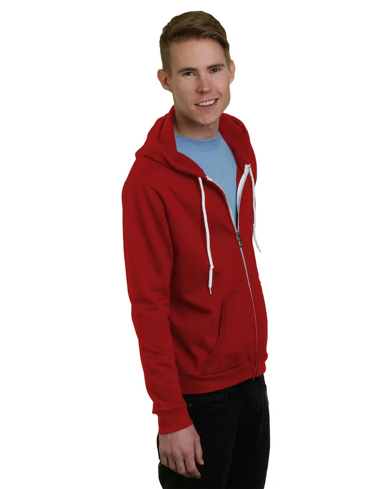 BAYSIDE Unisex USA Made Full-Zip Lightweight Hooded Sweatshirt view 2