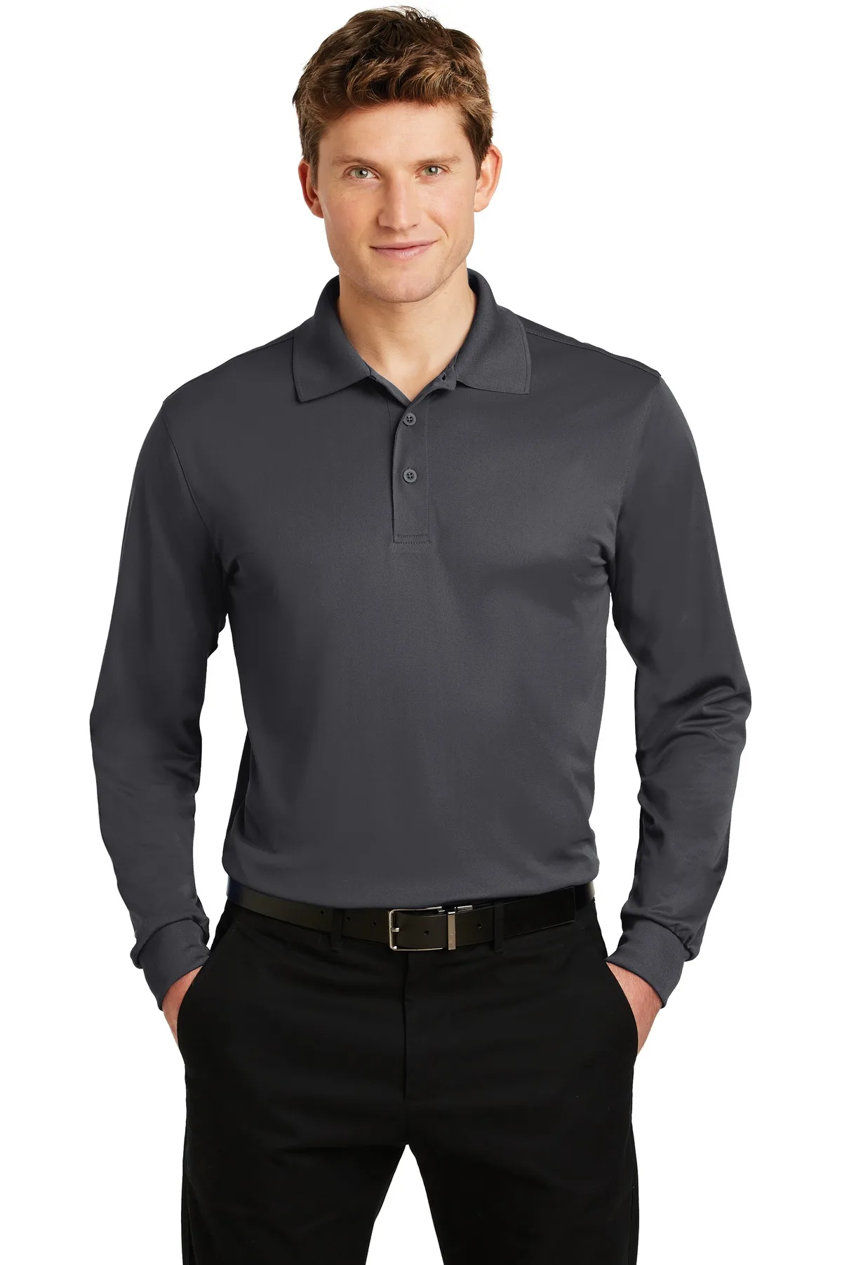Sport-Tek® Long Sleeve Micropique Sport-Wick® Polo. view 3