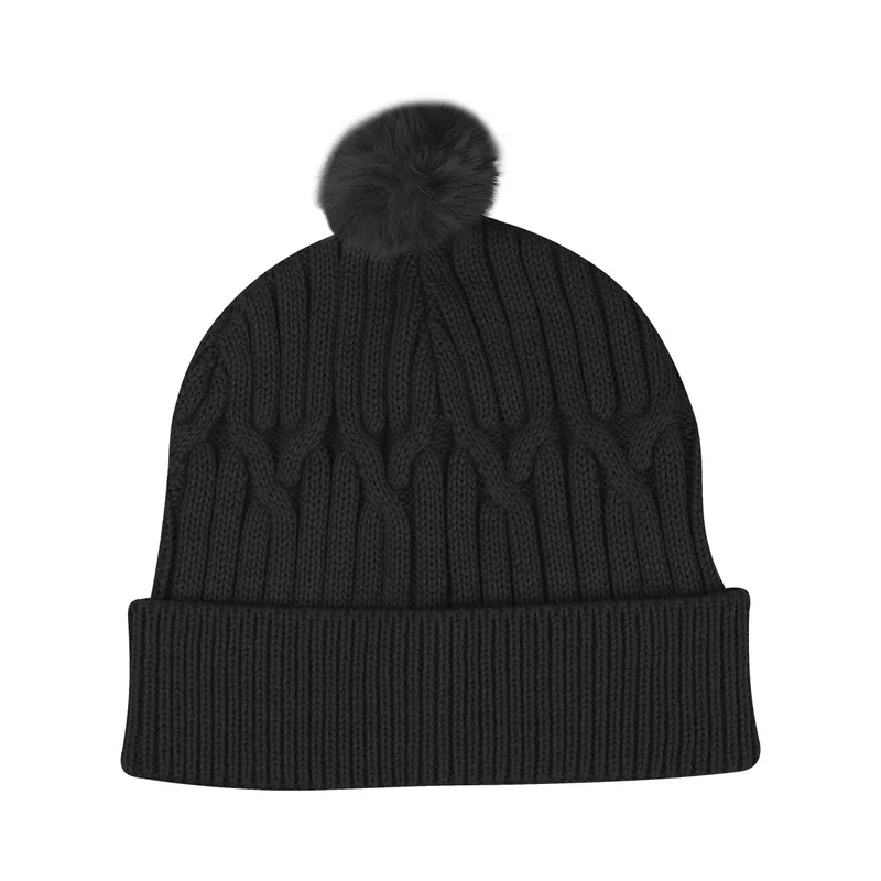 Courtney Cable Knit Rpet Pom Beanie view 3