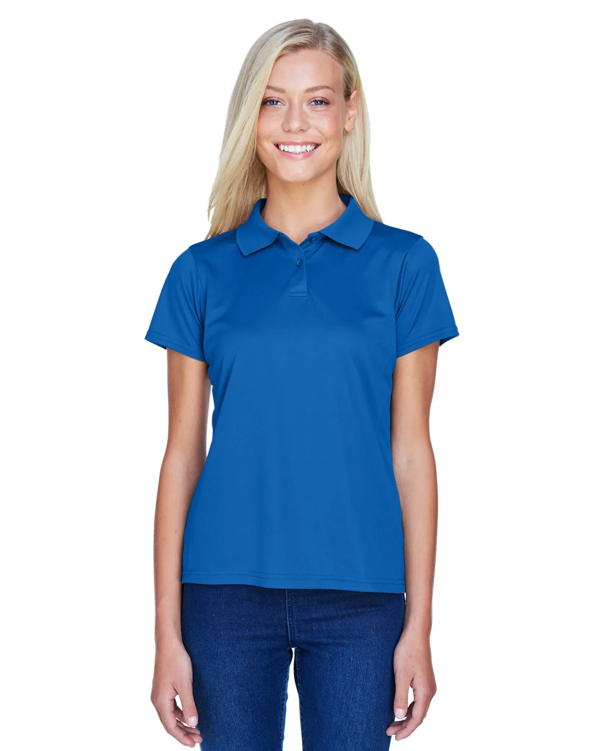 Harriton Women's Polyester Jersey Polo Shirt view 6