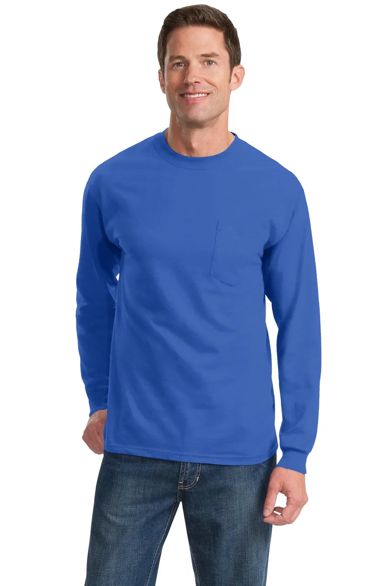 Port & Co™ Long Sleeve Essential Pocket Tee. view 6