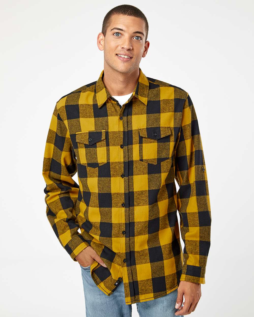 Burnside® Yarn Dyed Long Sleeve Flannel Shirt view 7