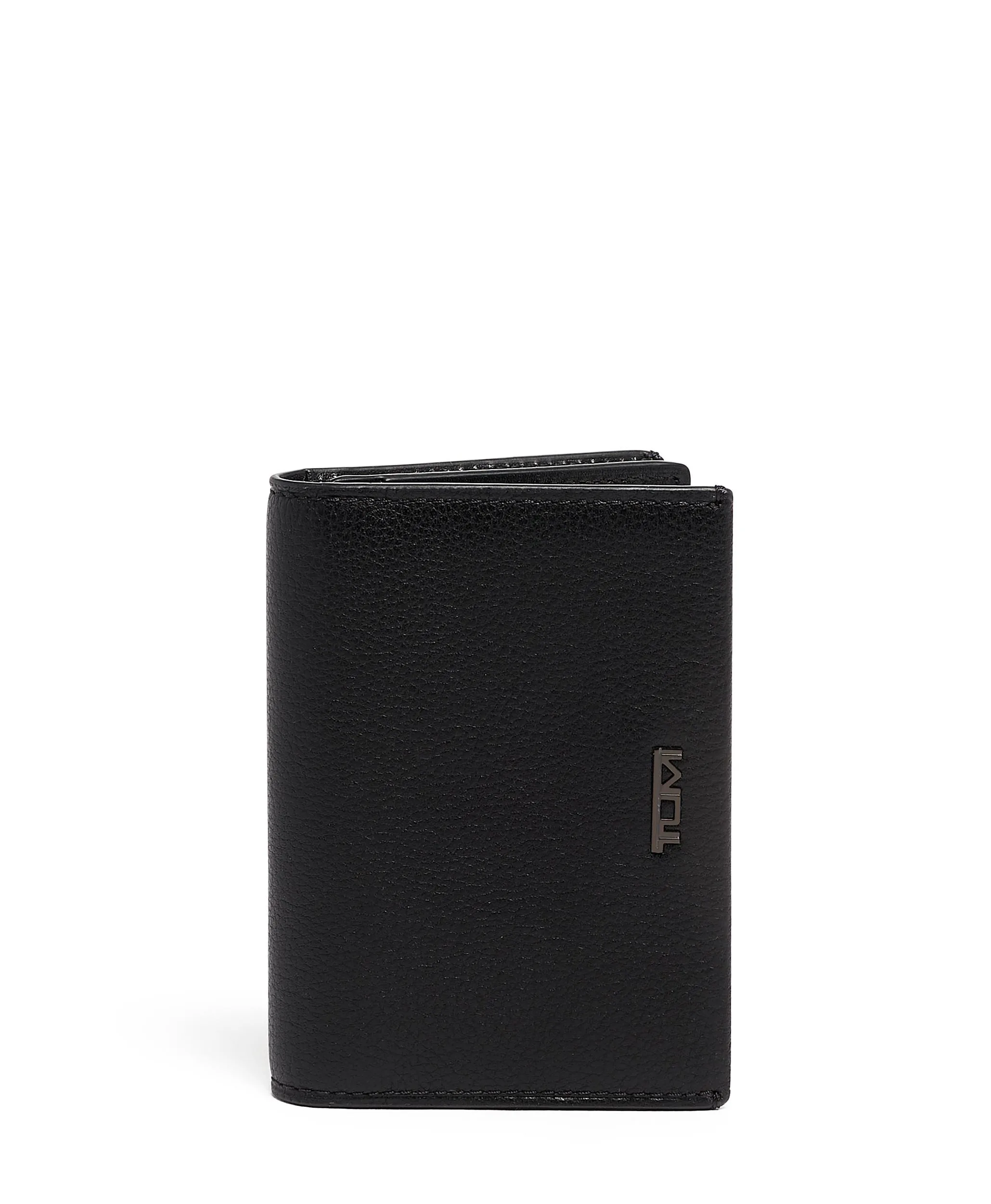 Tumi Nassau Gusseted Card Case- Black Texture Leather