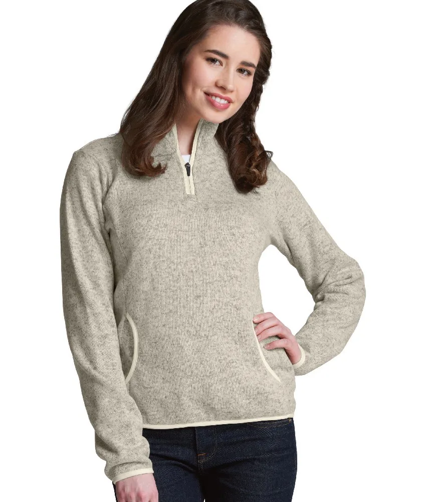 Women's Heathered Fleece Pullover Shirt view 2
