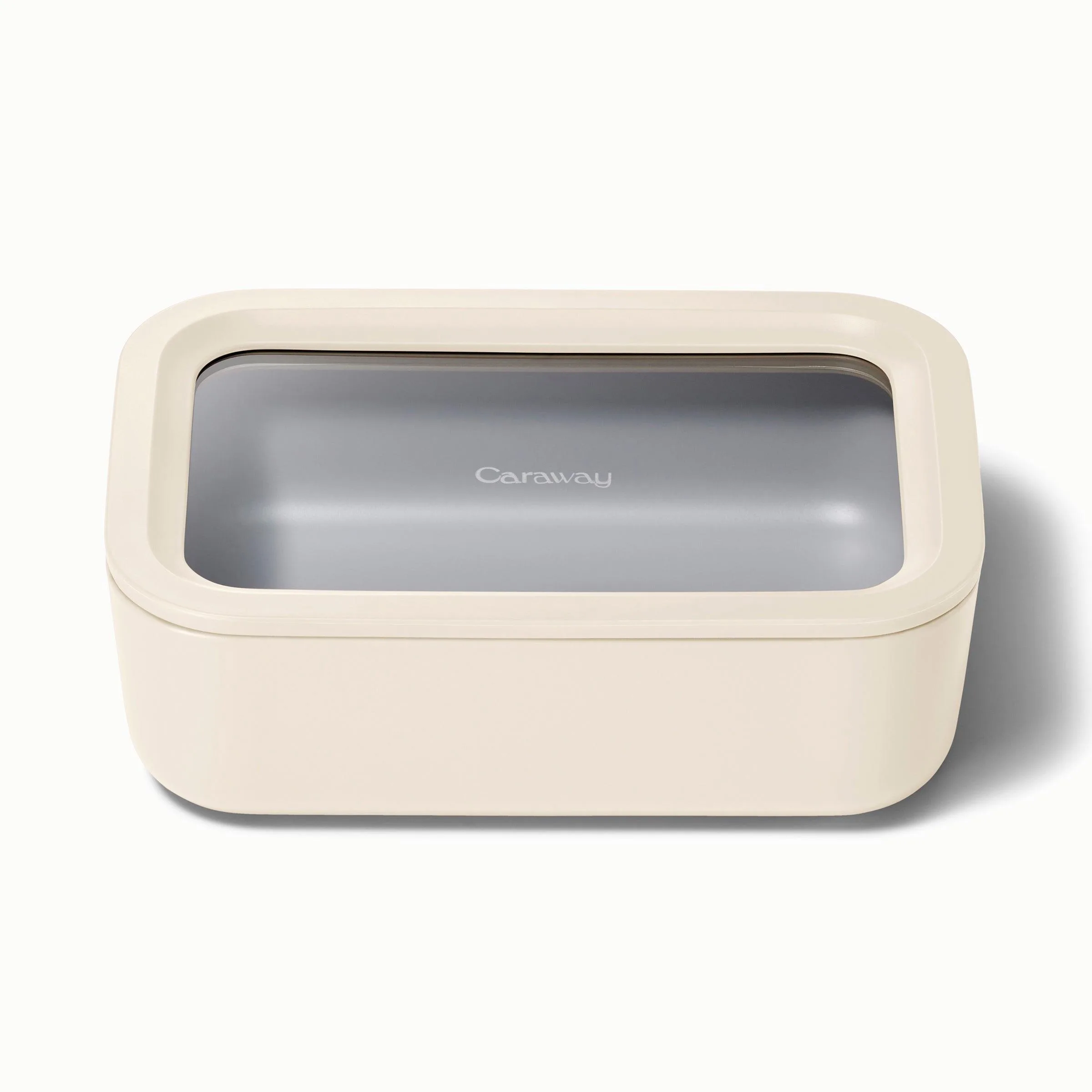 Caraway 6.6 Cup Rectangular Glass Food Container W/ Lid Cream