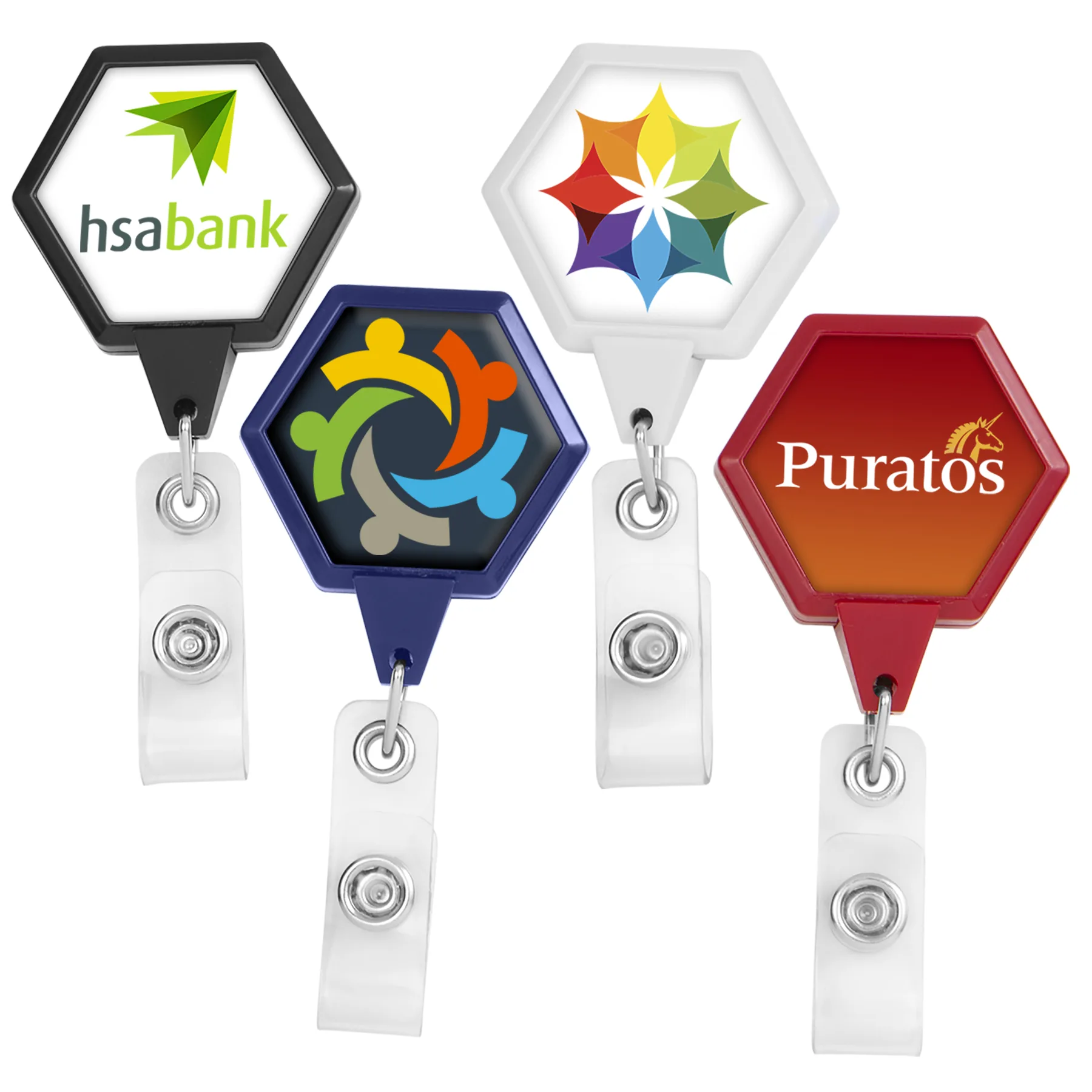 JUMBO Hexagon Retractable Badge Reel