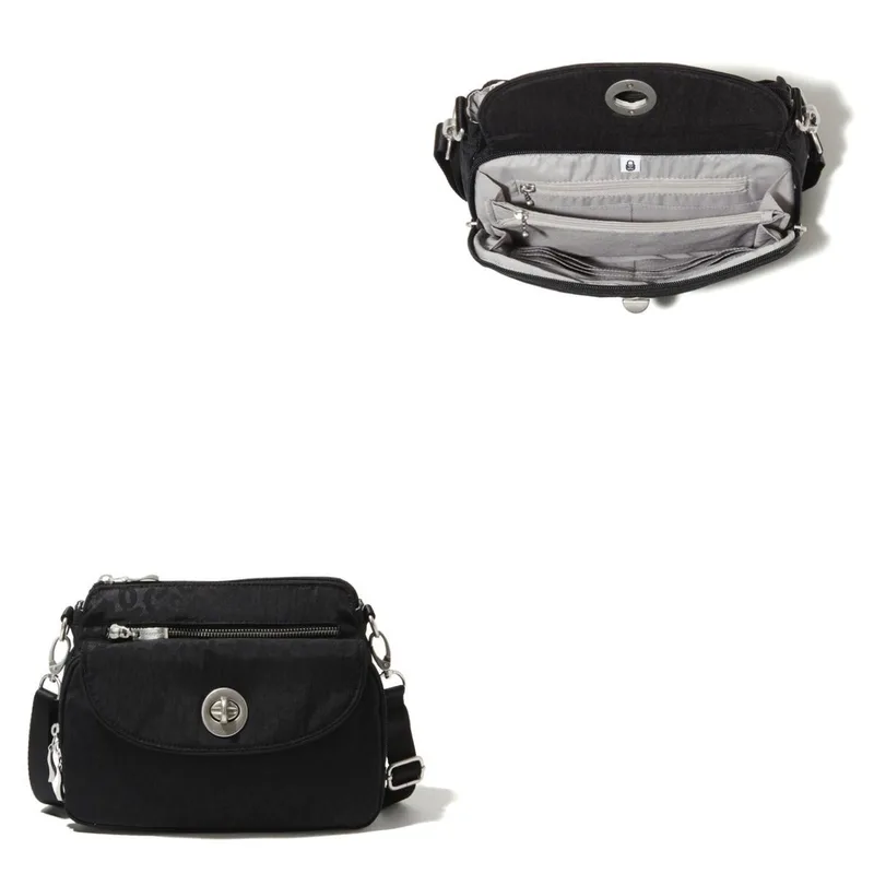 Baggallini Calais Crossbody Bag - Black Cheetah Emboss