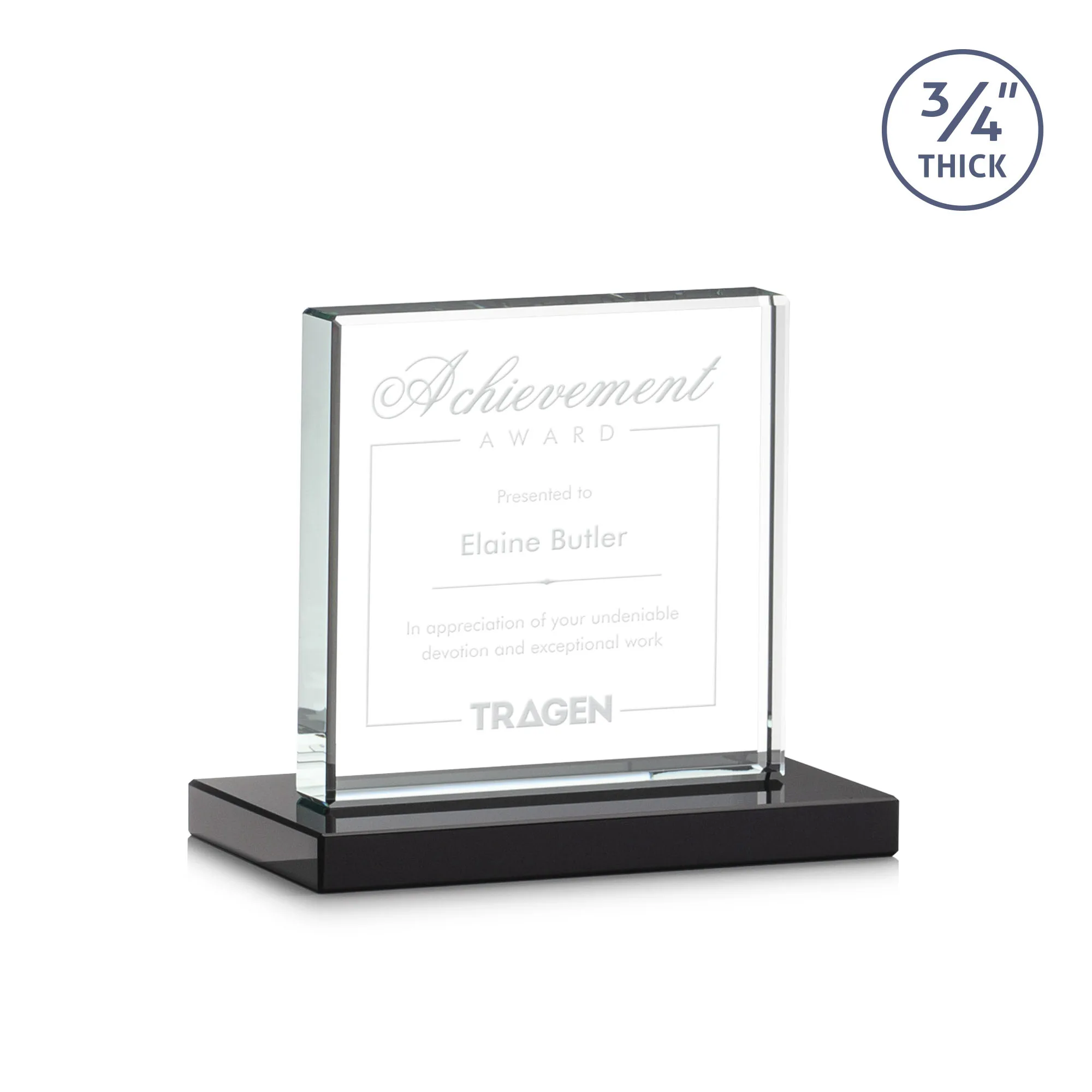 Deep Etch, Standard base, Black, 5" x 4.375" x 3"