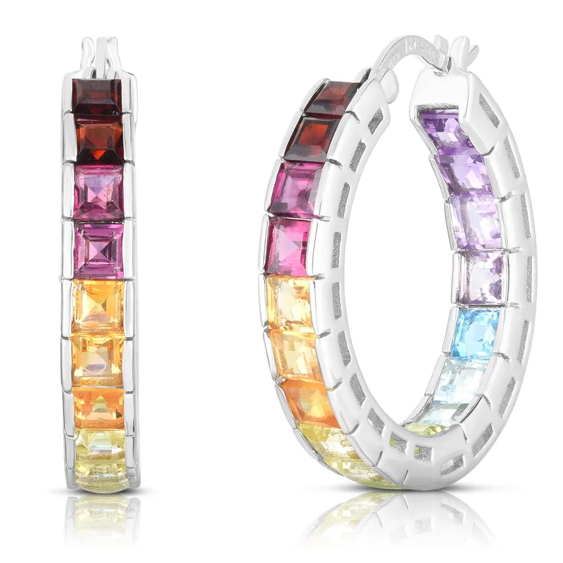 Jilco Inc Inside-Out Gemstone Hoops