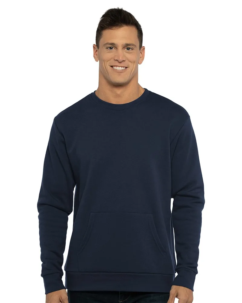 Next Level Apparel® Unisex Santa Barbara Pocket Crewneck Sweatshirt view 2