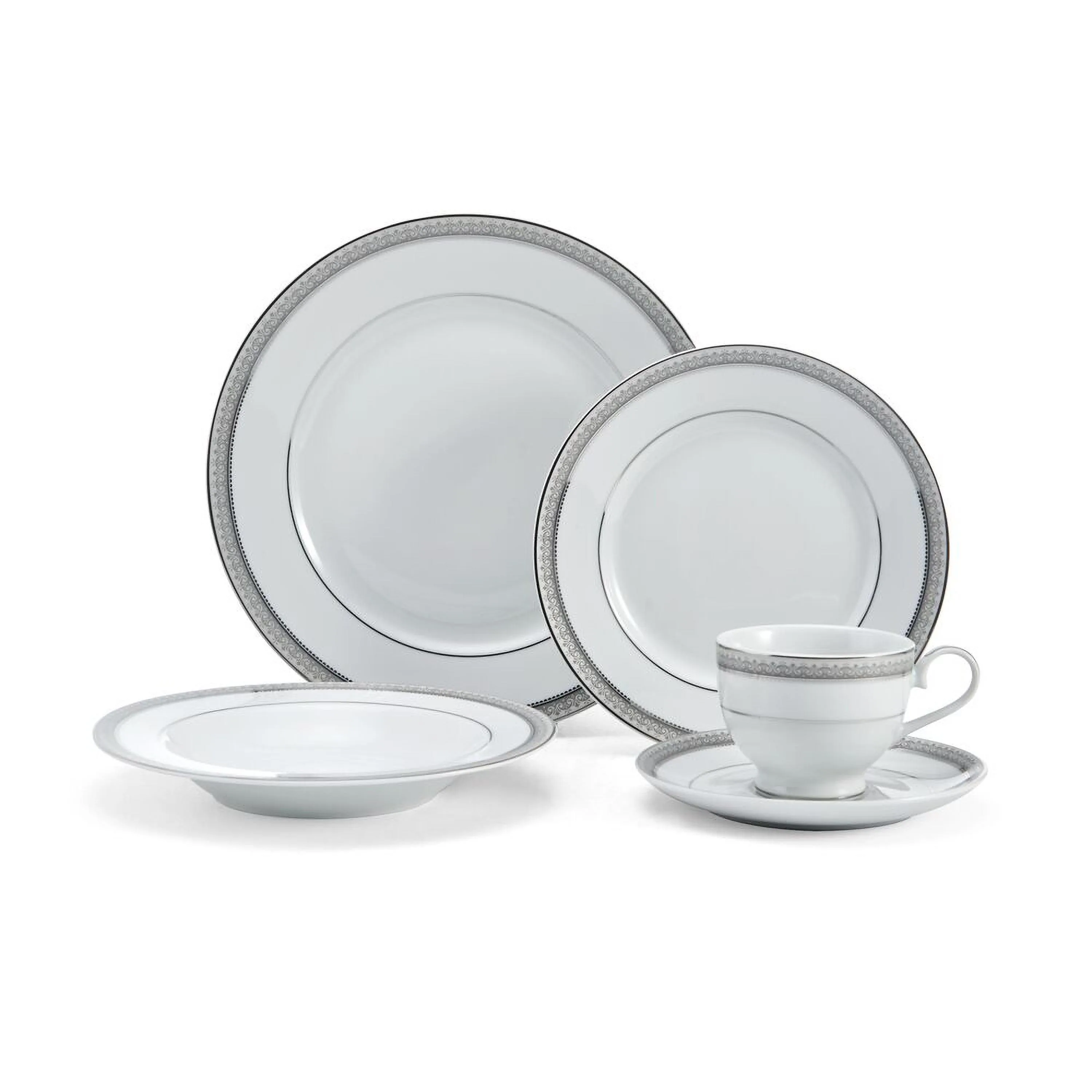 Mikasa Platinum Crown 40 Piece Porcelain Dinnerware Set