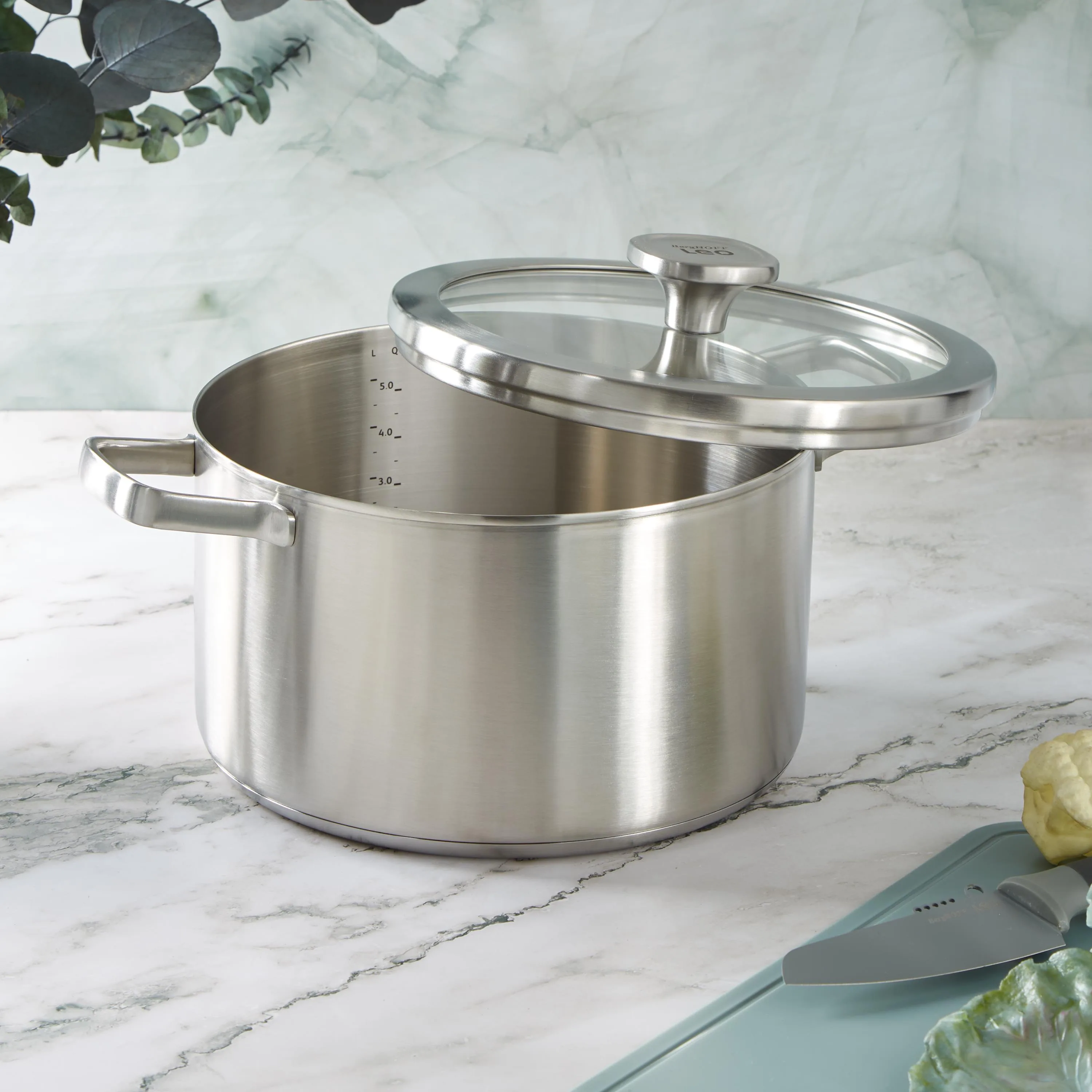 BergHoff Leo Graphite 9.5" Recycled Ss Cov Stockpot, 6.3Qt
