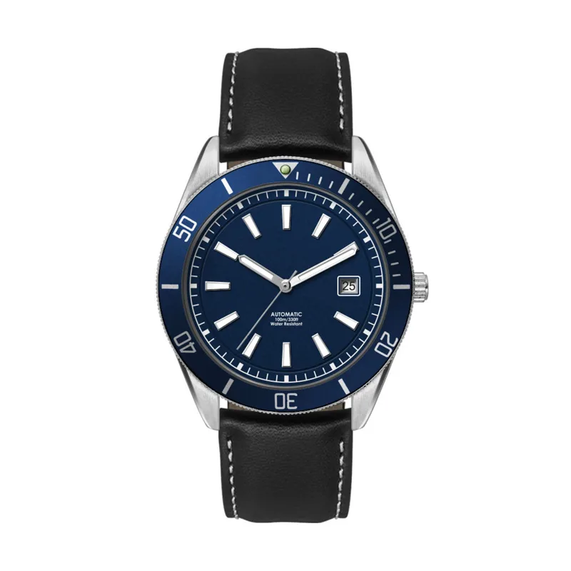 42mm, Ss, Silver Case, Bl Bezel, Automatic Mvt, Dte view 2