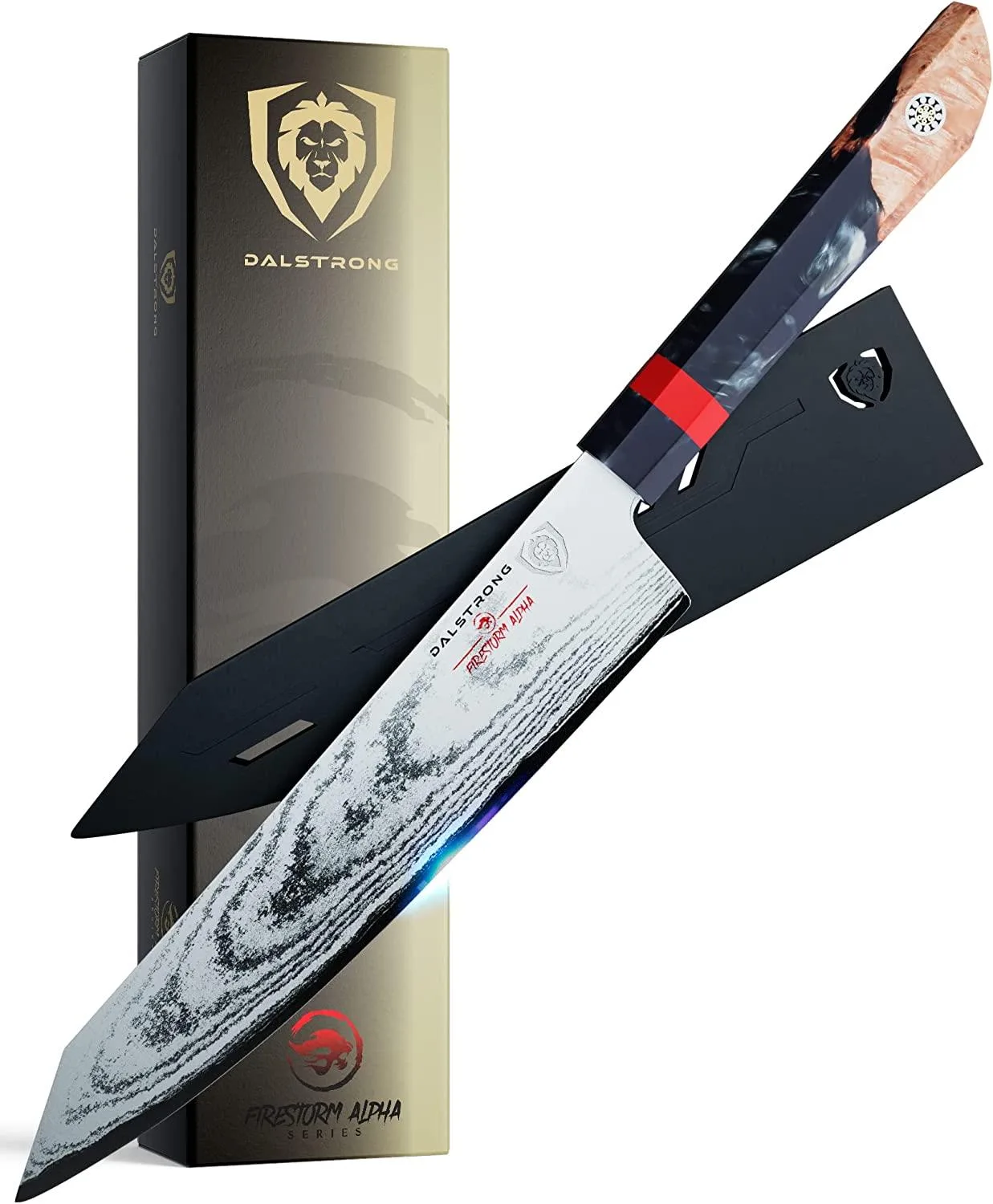 Dalstrong 9.5" Chef Knife - Firestorm Alpha Series - High Carbon Steel -Traditional Wa Handle-Sheath