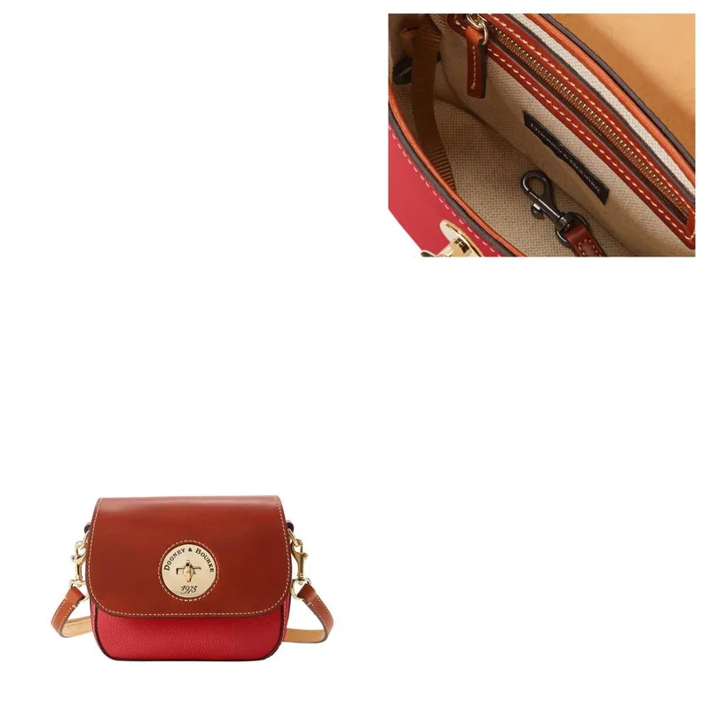 Dooney & Bourke Red Pebble Turnlock Flap Saddle