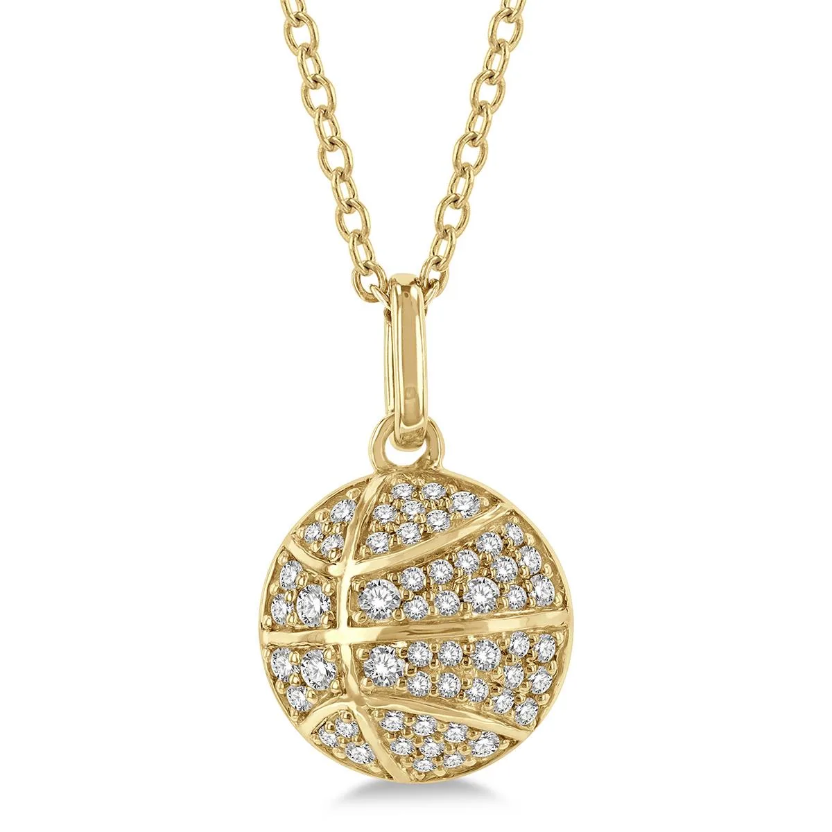 Jilco Inc Diamond Basketball Necklace - Yellow Gold