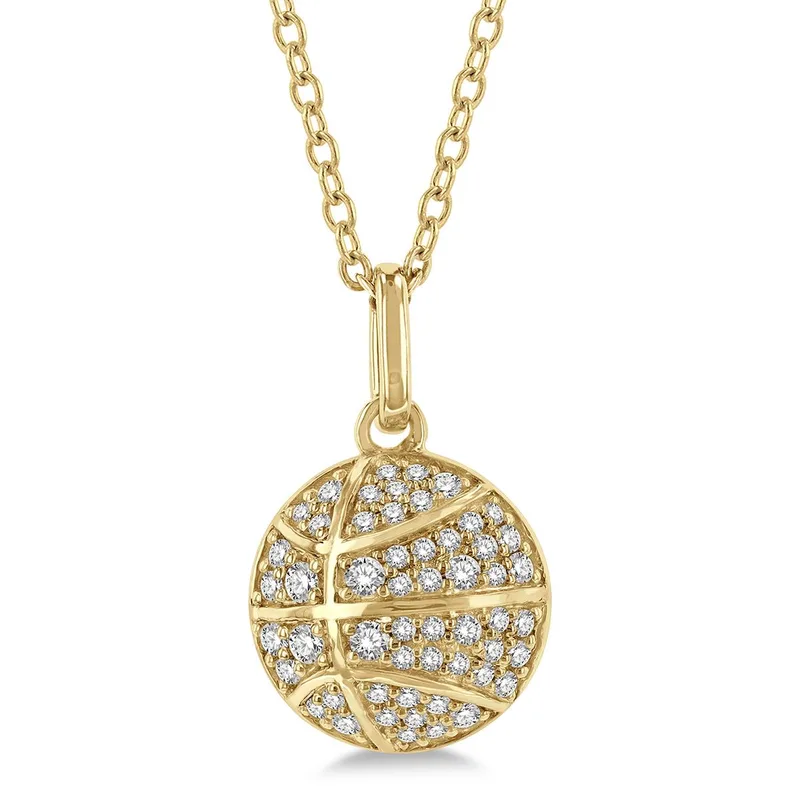 Jilco Inc Diamond Basketball Necklace - Yellow Gold
