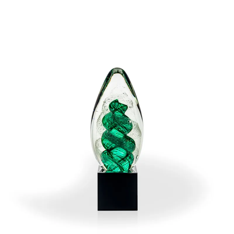 Clifton Art Glass Award - Black Cube view 2