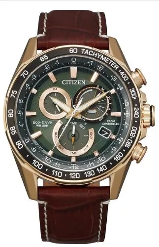 Citizen® Men's Eco-Drive® PCAT Brown Leather Band Watch