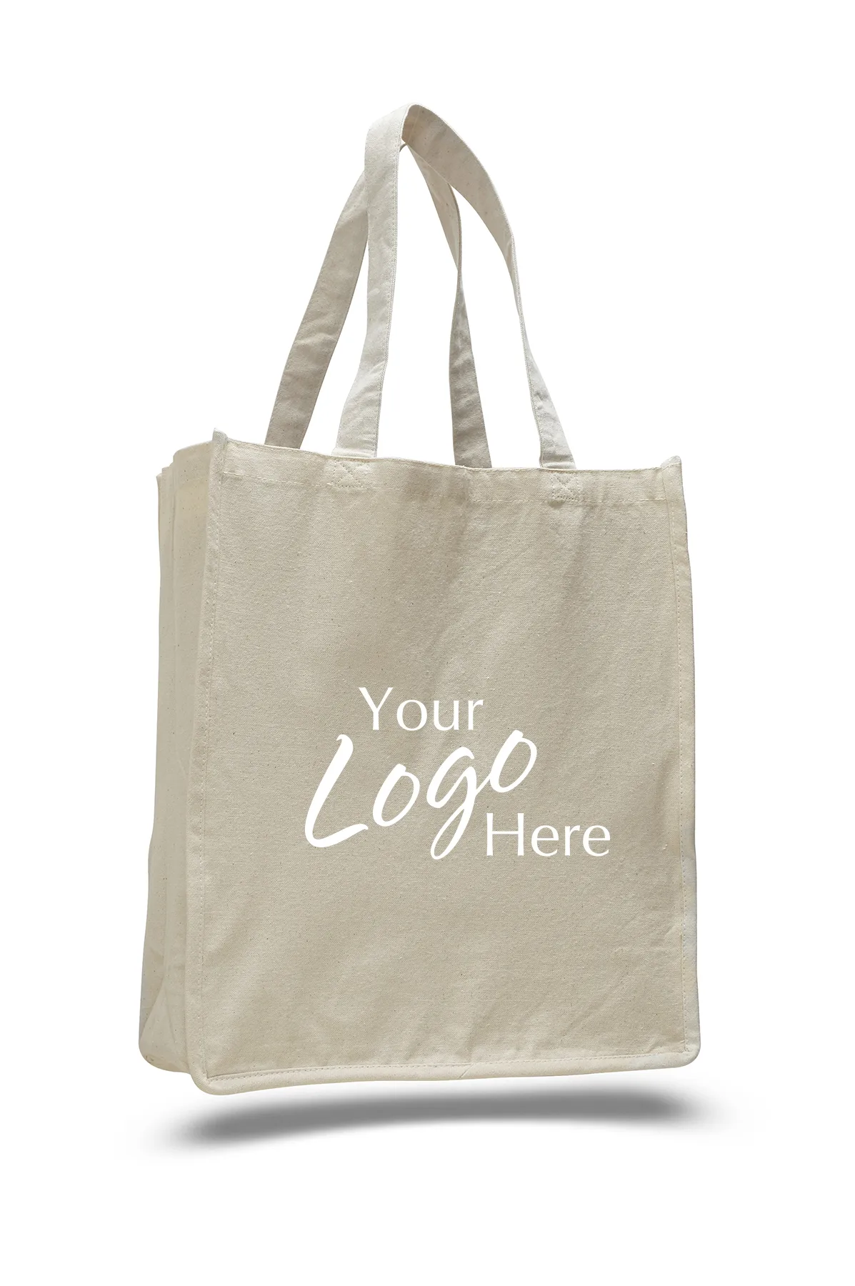 Canvas Jumbo Shopper Bag w/7" Gusset (14"x17"x7") view 2