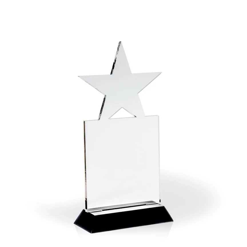 Star Topper Award with Black Wood Base - Engraved view 2
