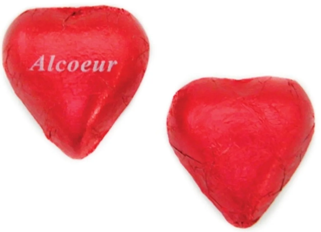 Imprinted Foil Wrapped Chocolate Heart