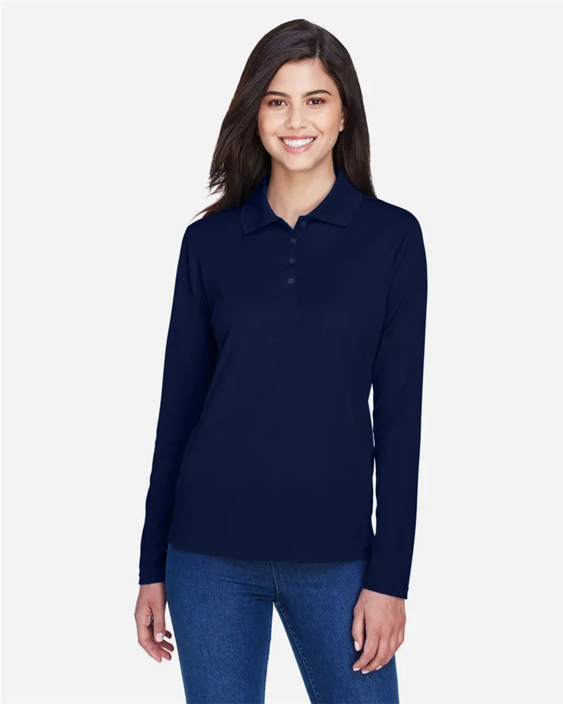 CORE365™ Women's Pinnacle Performance Long Sleeve Piqué Polo Shirt view 2