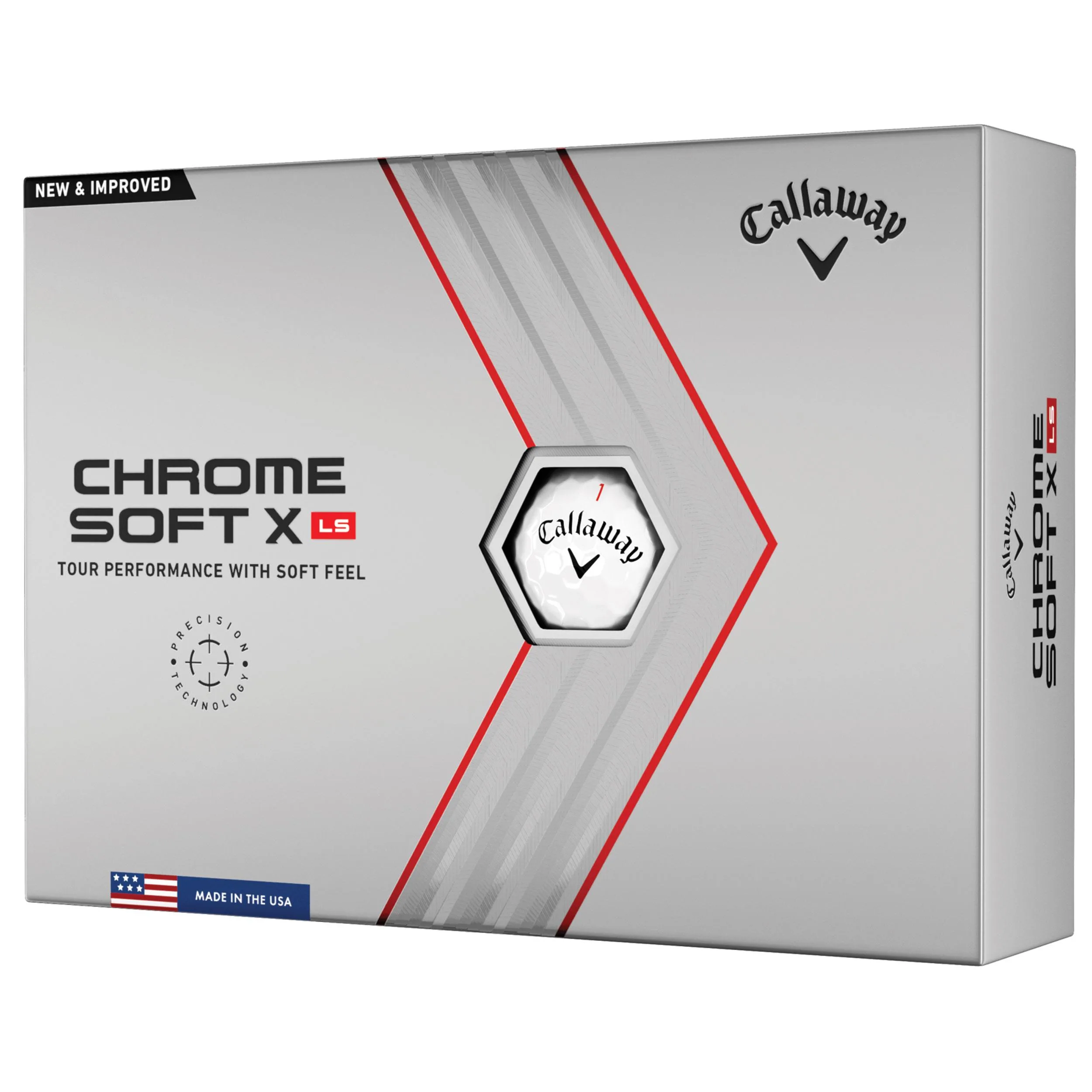 Callaway Chrome Soft X Ls 22 White Golf Balls - 1 Dozen
