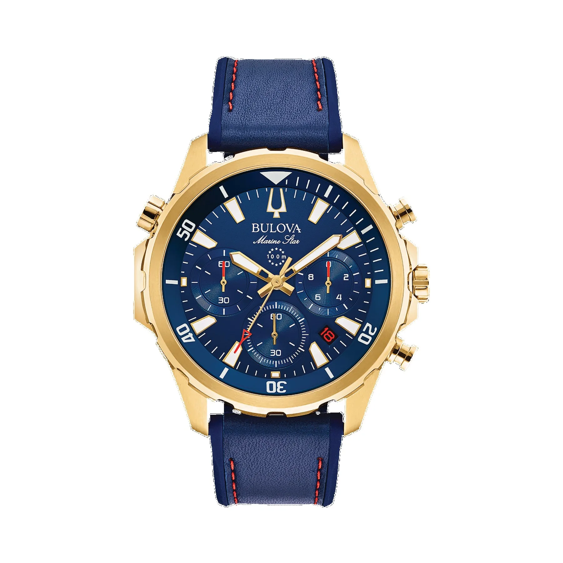 Bulova Men's Marine Star Chronograph Blue Strap Watch