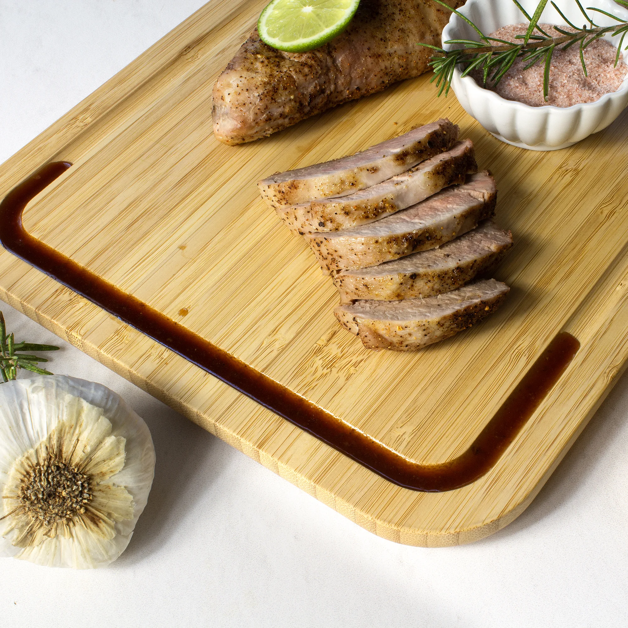 3Pc Bamboo Cutting & Serving Board Set view 3