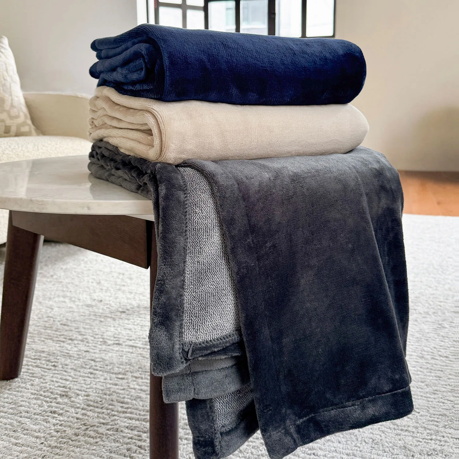 Heathered Velura Throw (Laser Patch)