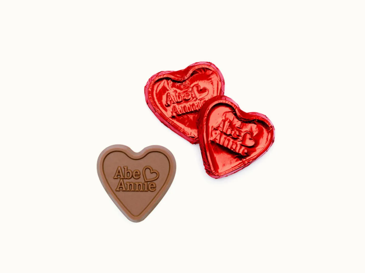 Premium Custom Foil-wrapped Chocolate Heart view 2
