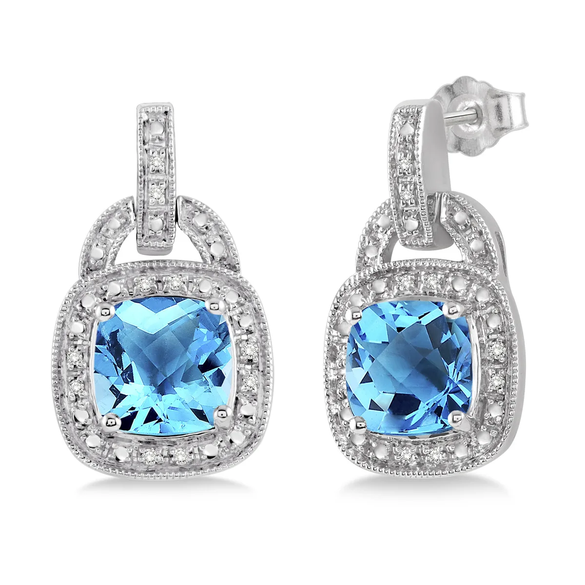 Jilco Inc Blue Topaz Earrings - 8mm
