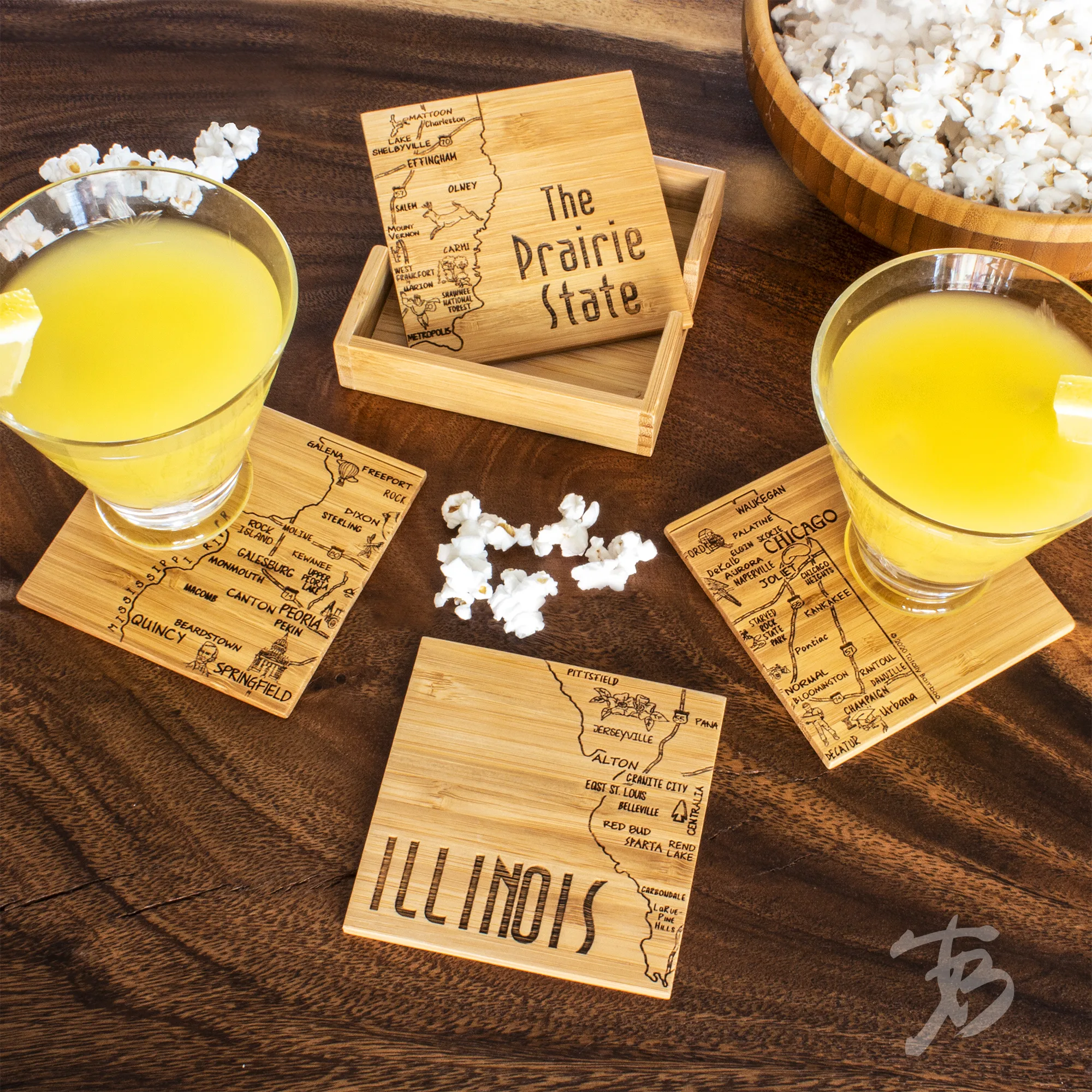 Illinois Puzzle Coaster Set view 2
