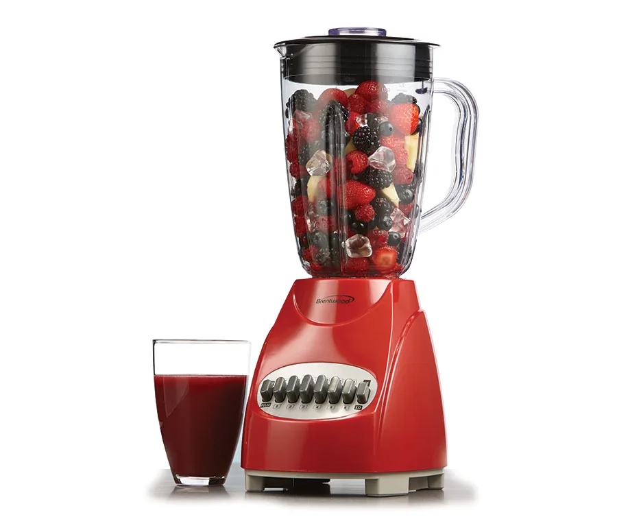 Red 12-Speed Blender w/Plastic Jar