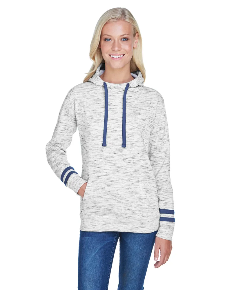 J AMERICA Ladies' Melange Scuba Neck Sweatshirt view 2