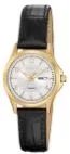 Citizen® Ladies' Quartz Black Leather Strap Watch w/Silver Dial