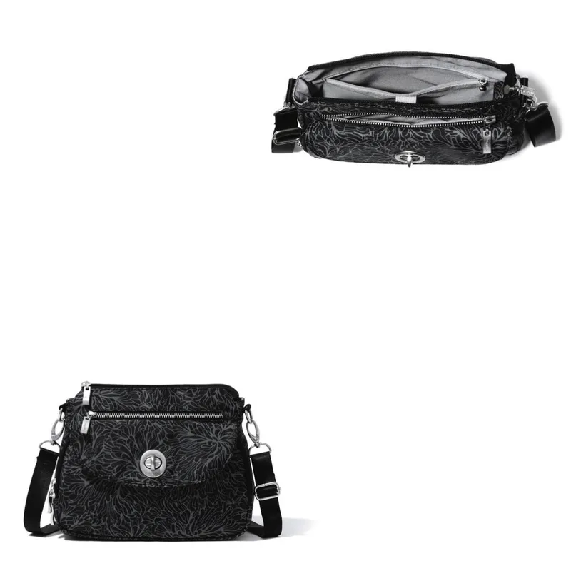 Baggallini Calais Crossbody Bag - Midnight Blossom Black