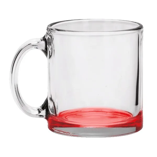 Red Eye 13 oz Libbey Clear Glass Coffee Mug with Color Bottom view 2