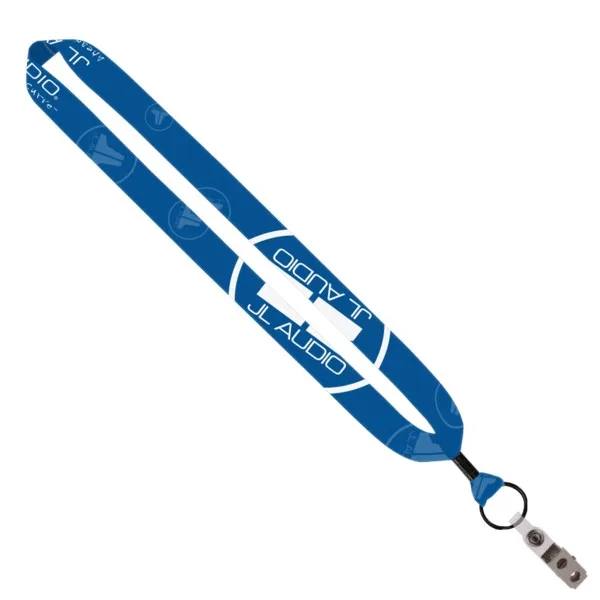 1" Dye-Sublimated Lanyard with Metal Crimp & Metal Split-Ring view 5