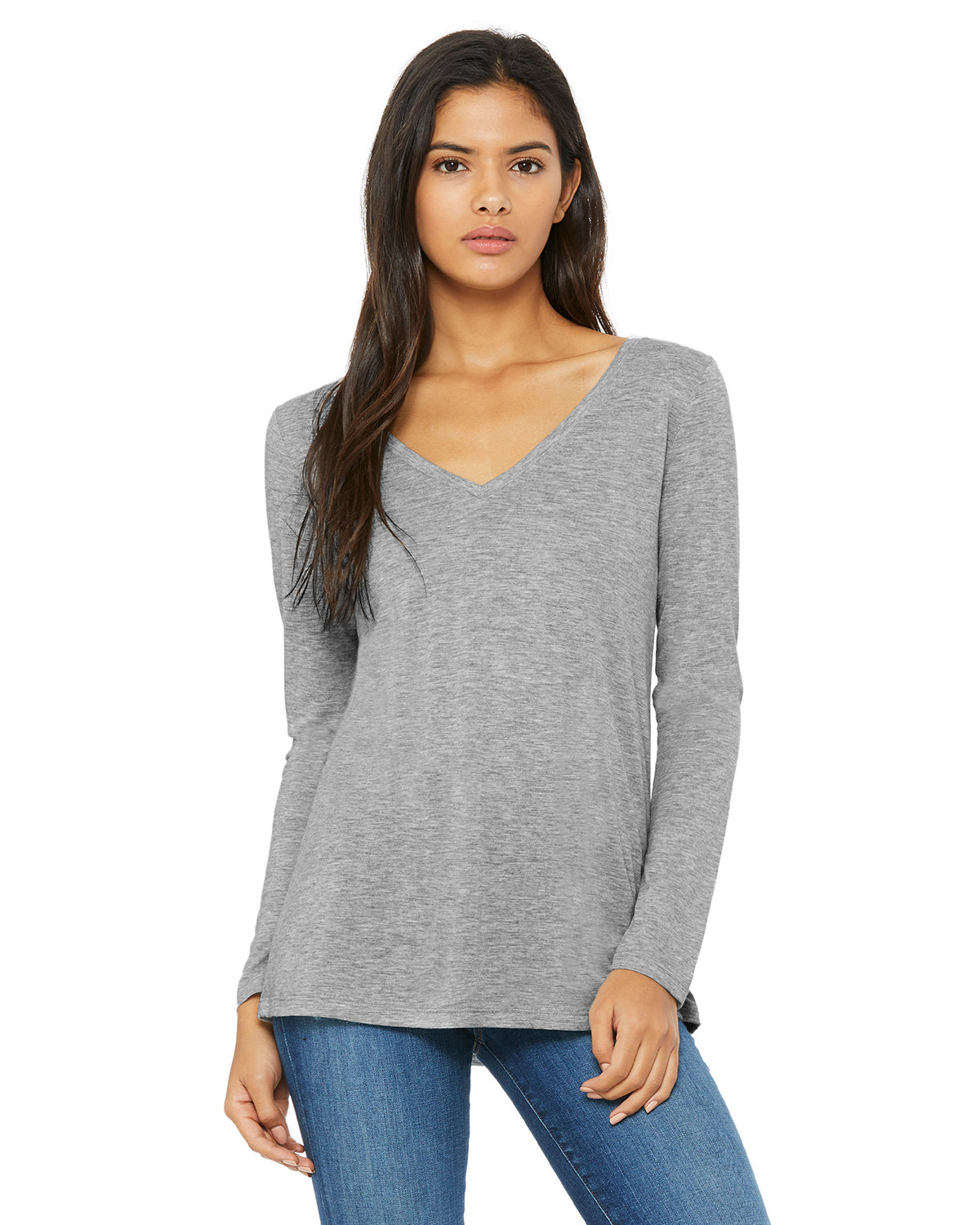 BELLA+CANVAS Ladies' Flowy Long-Sleeve V-Neck