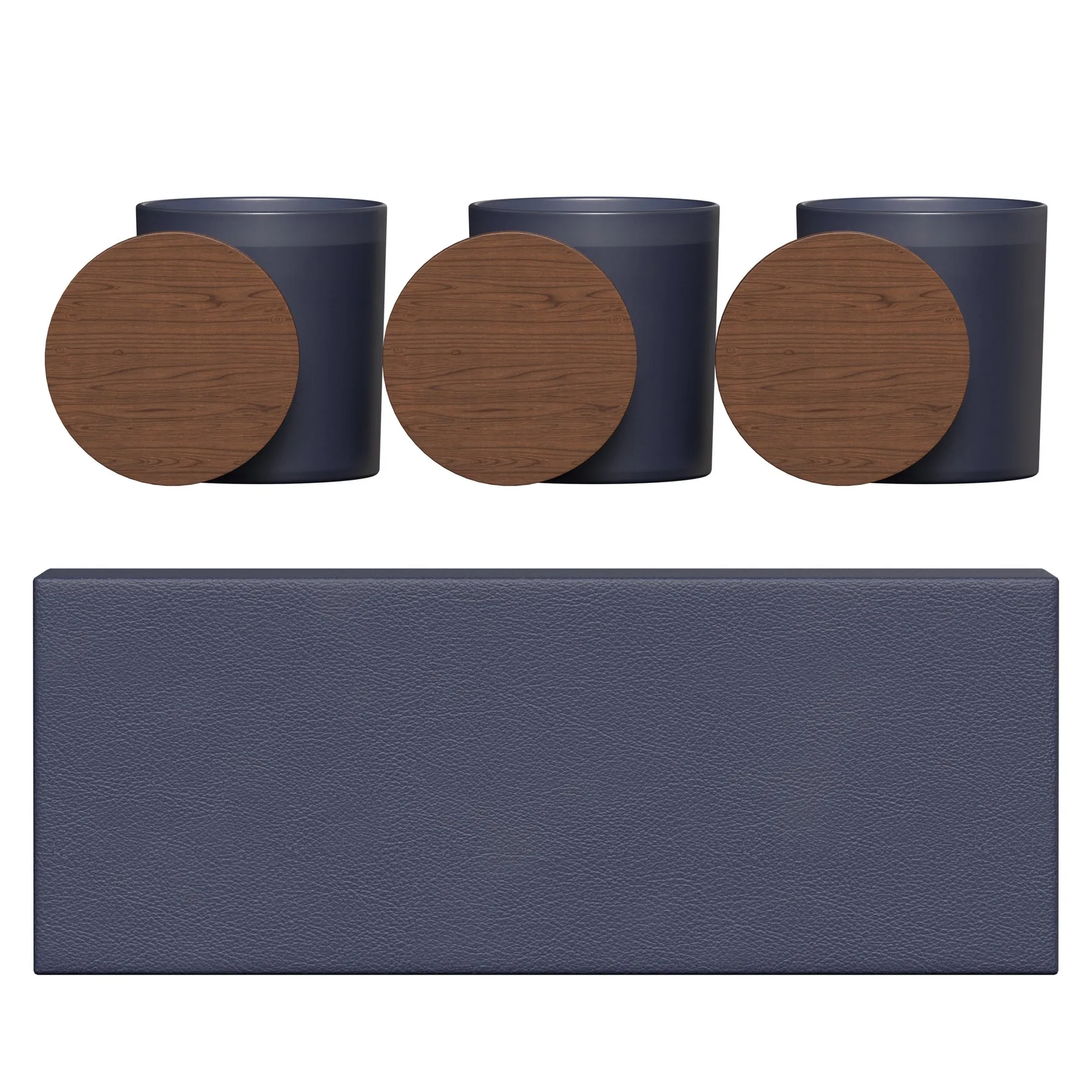 Vista Glass Candle 3-Pack With Acacia Wood Lids view 3