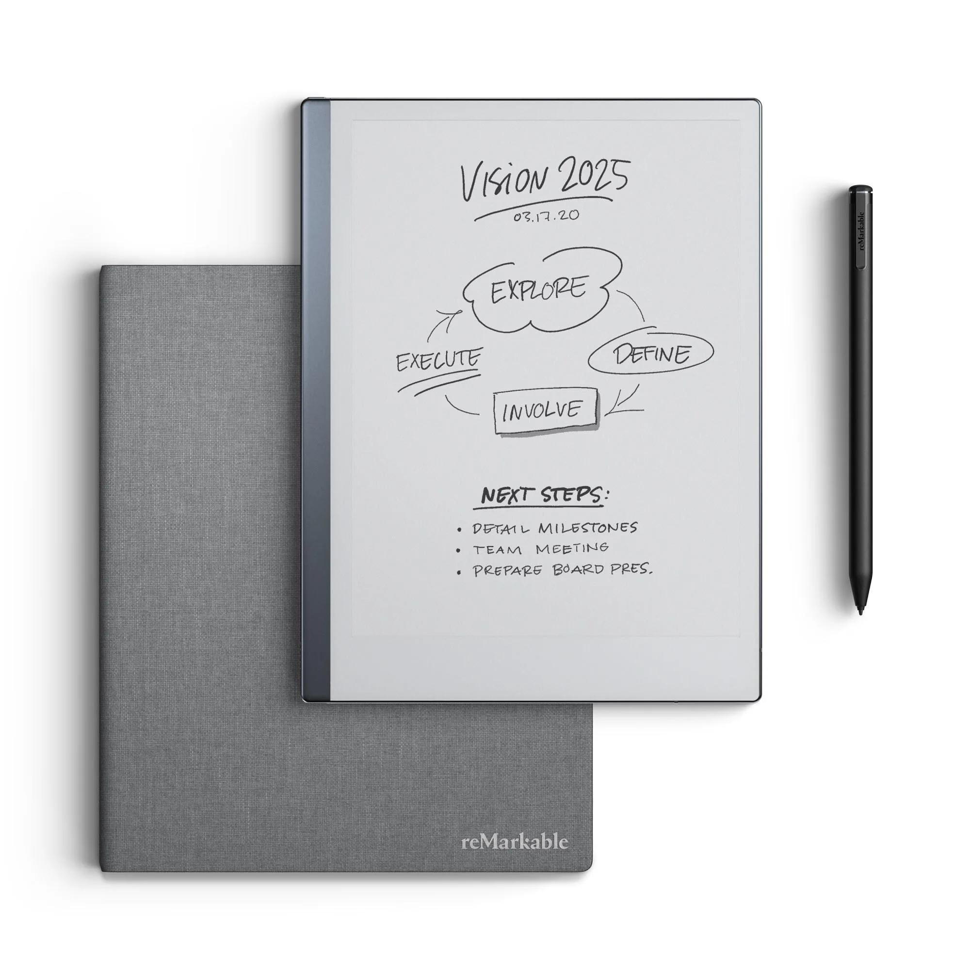 reMarkable The Paper Tablet - 10.3" Digital Paper Display - w/Marker Plus And Book Folio - Gray