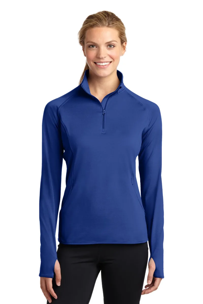 Sport-Tek® Women's Sport-Wick® Stretch 1/4-Zip Pullover. view 2