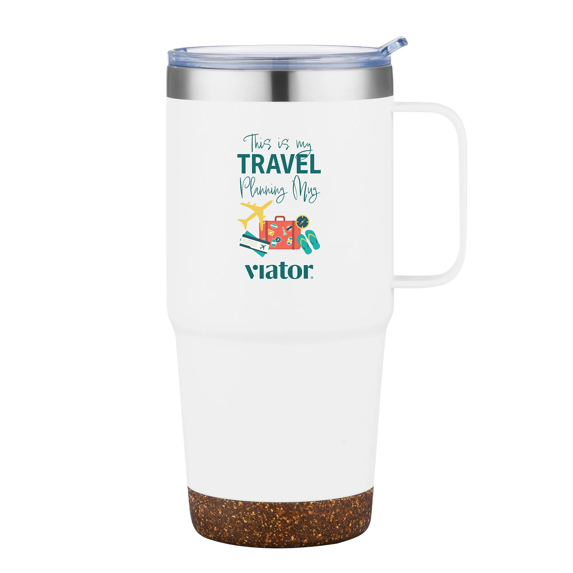 24 oz. Stainless Steel Travel Mug with Cork Bottom view 5