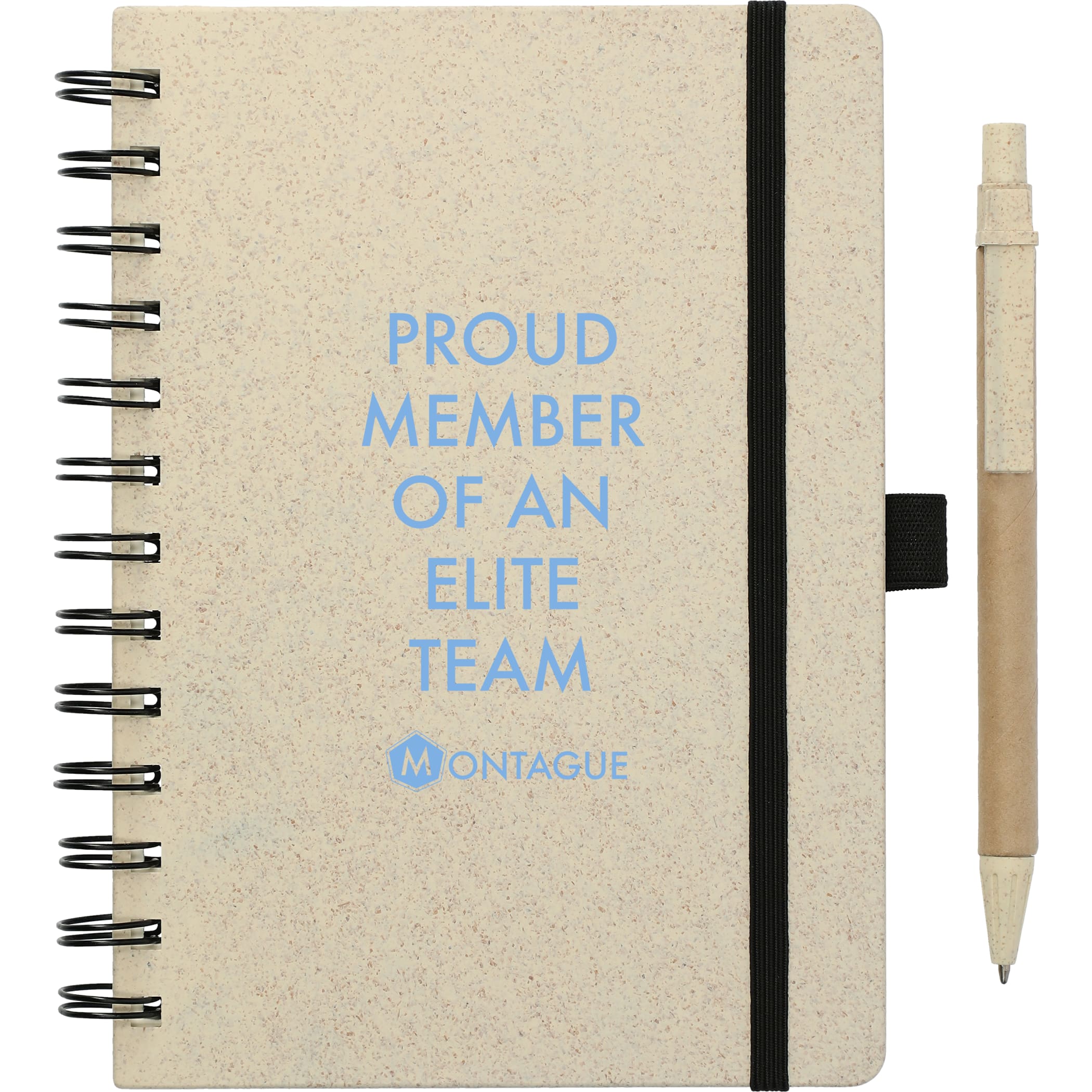 5'' x 7'' FSC® Mix Wheat Straw Notebook with Pen