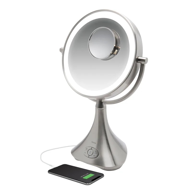 iHome Lux Pro Rechargeable Vanity Speaker W/ Bluetooth Speakerphone Usb Charging