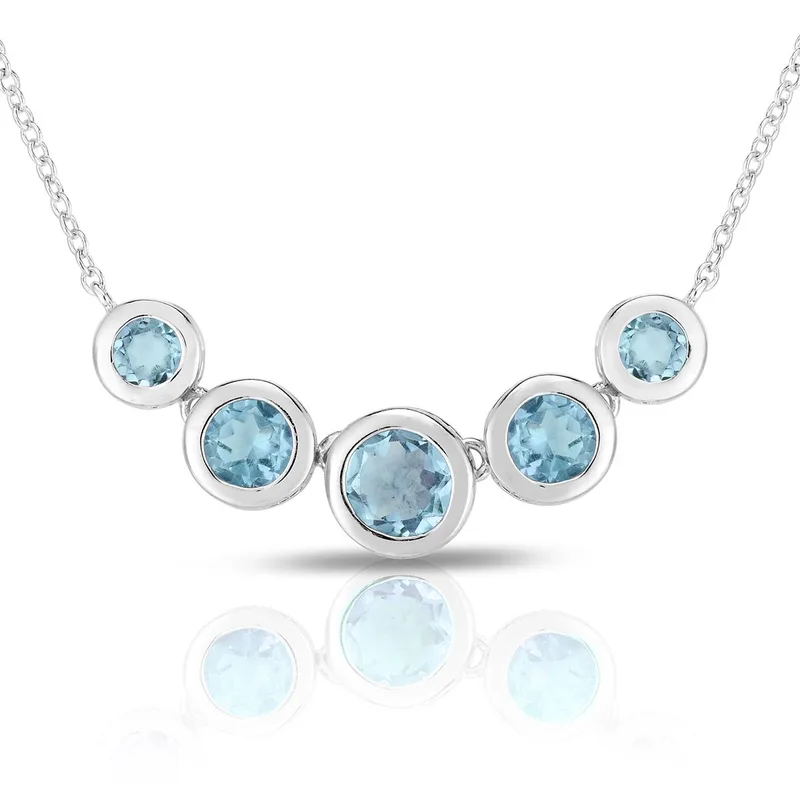 Jilco Inc Five Gemstone Blue Topaz Necklace