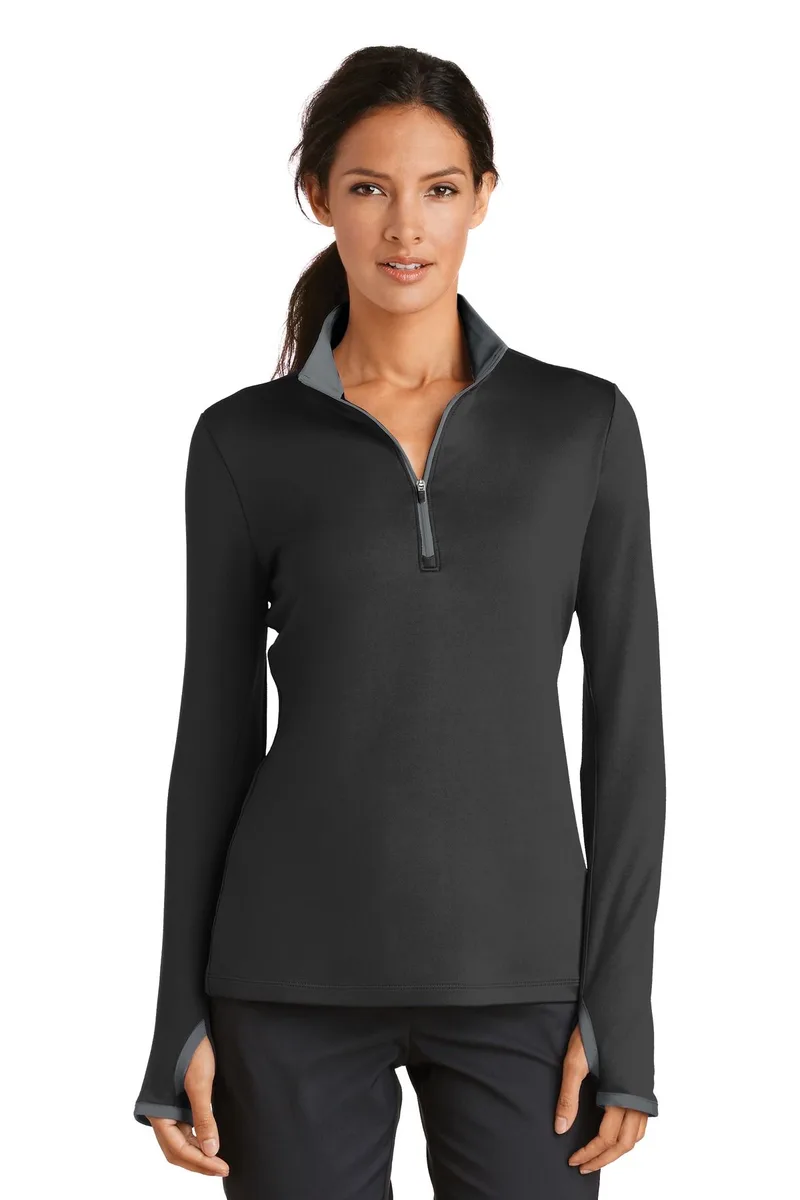 Nike Women's Dri-FIT Stretch 1/2-Zip Cover-Up. view 3